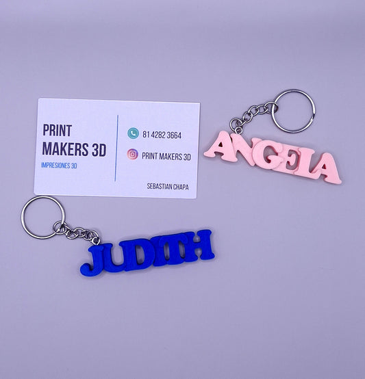 Llavero personalizado con tu nombre - Print Makers 3D